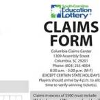 south carolina education lottery claim center
